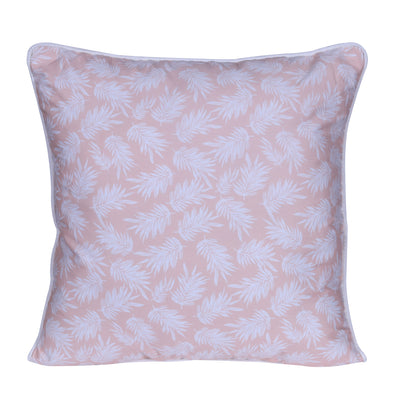 Printed Peach & White Natural Cushion Cover