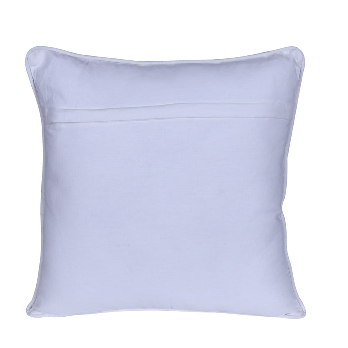 Printed Peach & White Natural Cushion Cover
