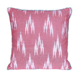 Traditional Ikat Square Pink & White Cushion Cover