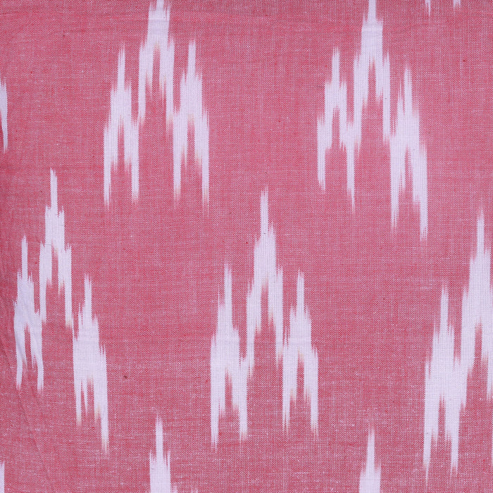 Traditional Ikat Square Pink & White Cushion Cover