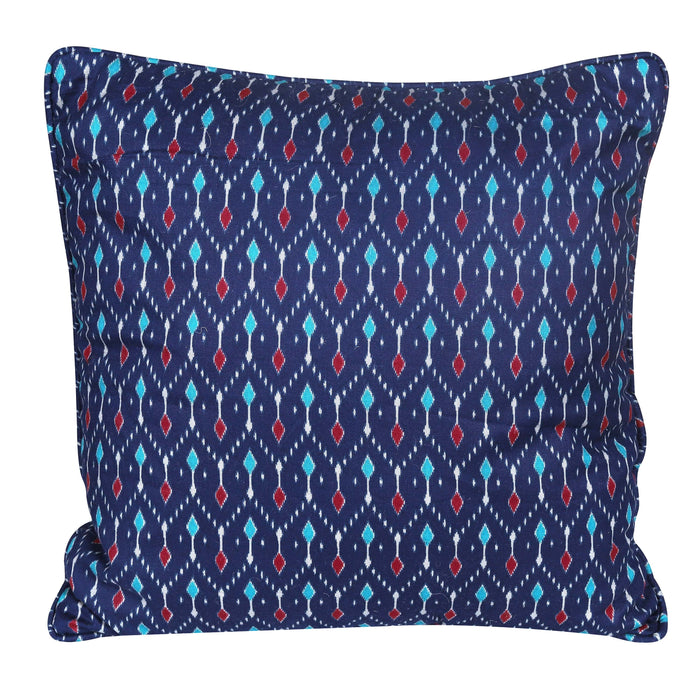 Blue Printed Patterned Handcrafted Cushion Cover