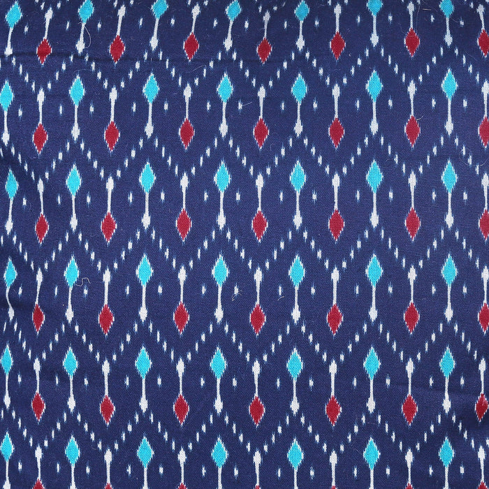 Blue Printed Patterned Handcrafted Cushion Cover