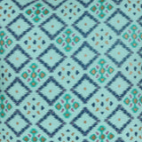 Aqua Blue Printed Patterned Traditional Cushion Cover