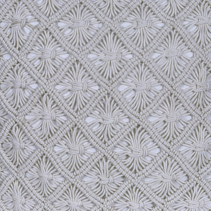 Macrame Style Traditional White Cushion Cover
