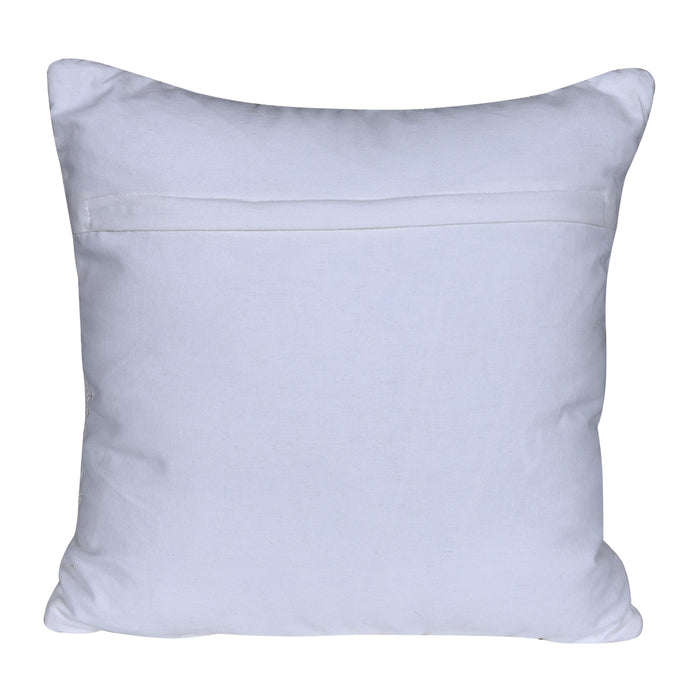 Macrame Style Traditional White Cushion Cover