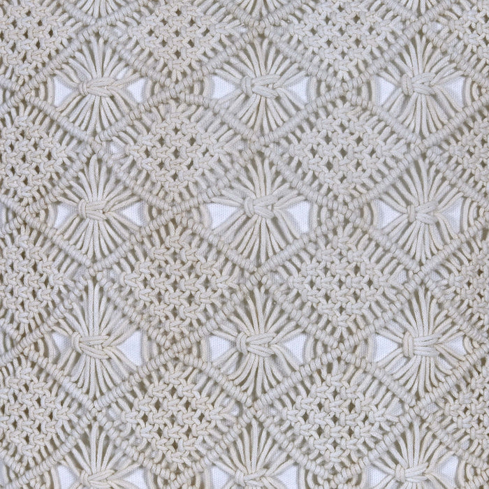 Plain White Handmade Macrame Cushion Cover