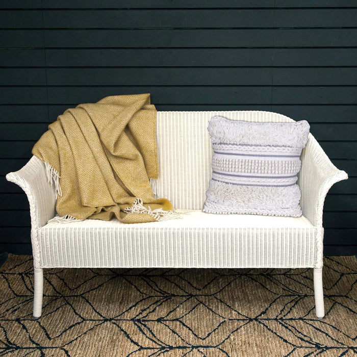 Geometric Embroidery Liner Off White Cushion Cover