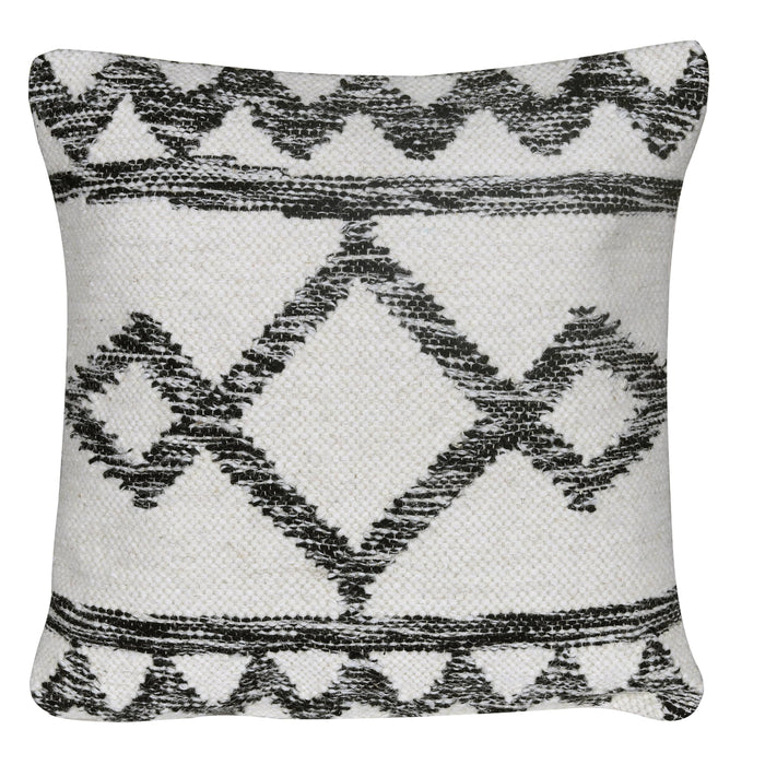 Geometric Black & White Wool Pattern Cushion Cover