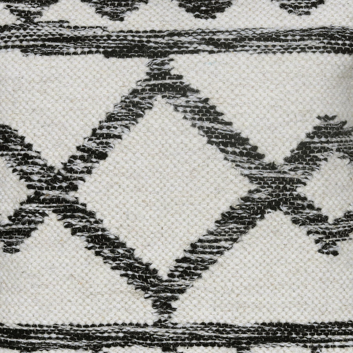 Geometric Black & White Wool Pattern Cushion Cover