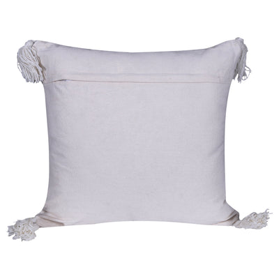 Traditionally Designed White Geometric Cushion Cover