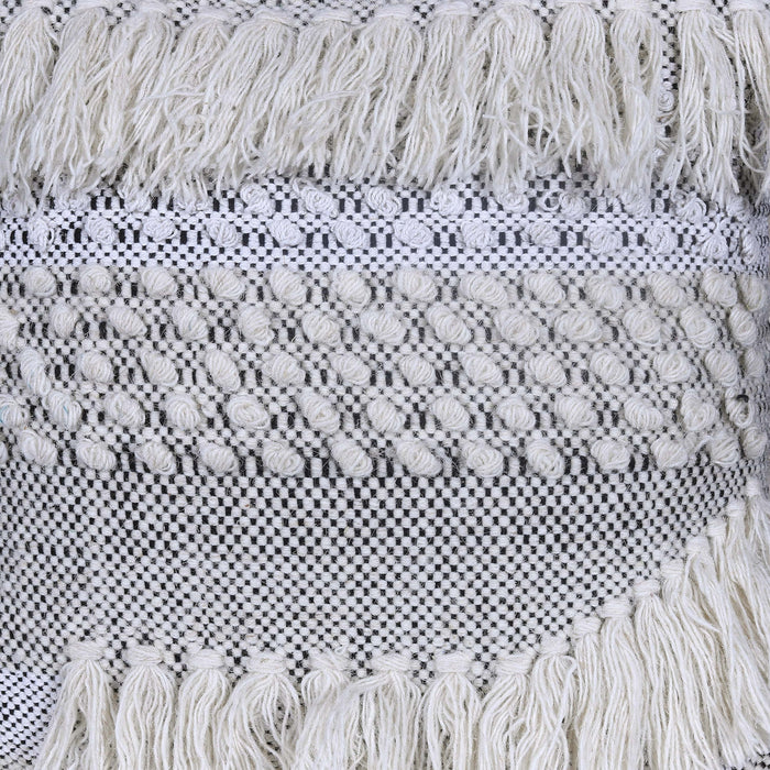 Geometric Wool Edge Cotton Texture Cushion Cover