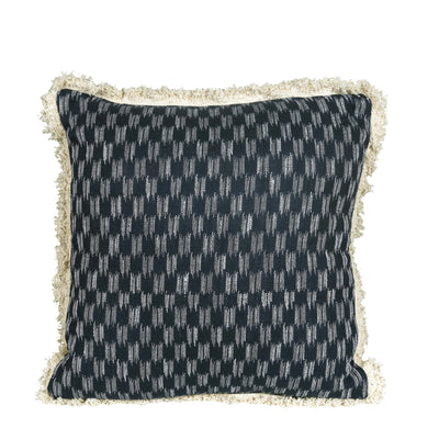 Ikat Blue/Black Handmade Patterned Cushion Cover