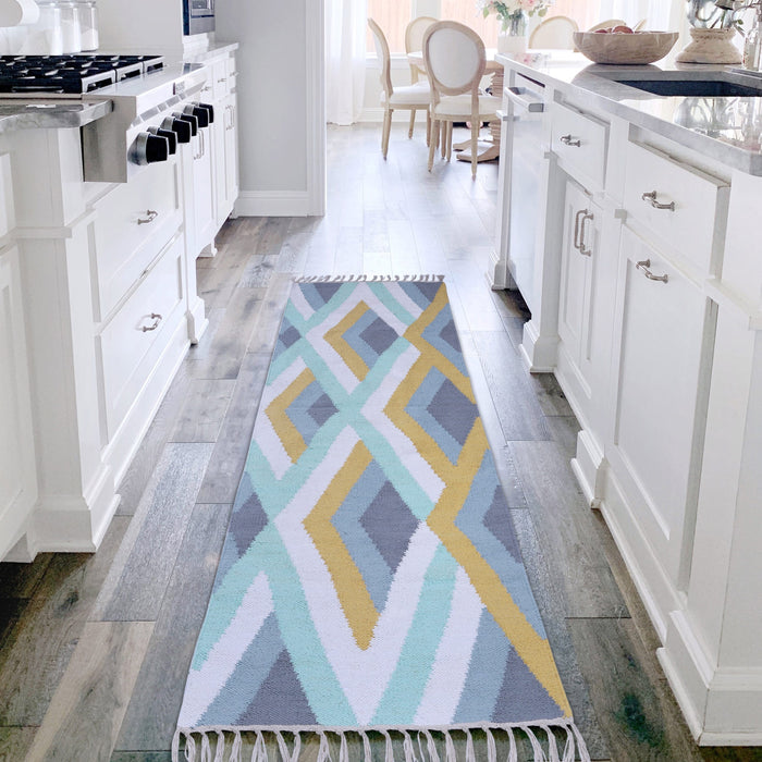 PEQURA Multicolor Cotton Floor Covering Akira Rug/Runner/Door Mat