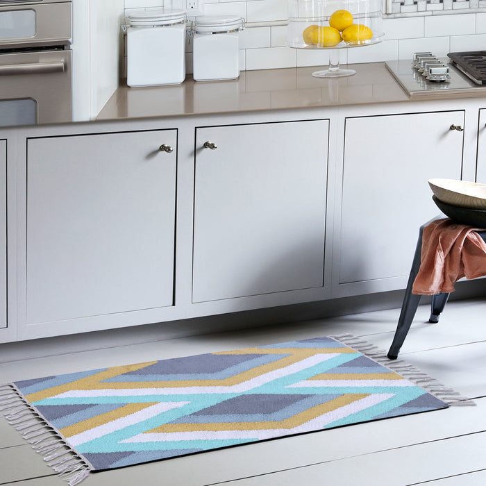 PEQURA Multicolor Cotton Floor Covering Akira Rug/Runner/Door Mat