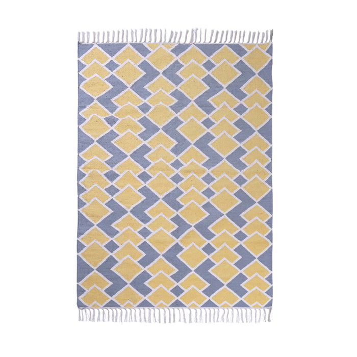 PEQURA Yellow/Grey and Natural color Cotton Rug/Runner/Door Mat