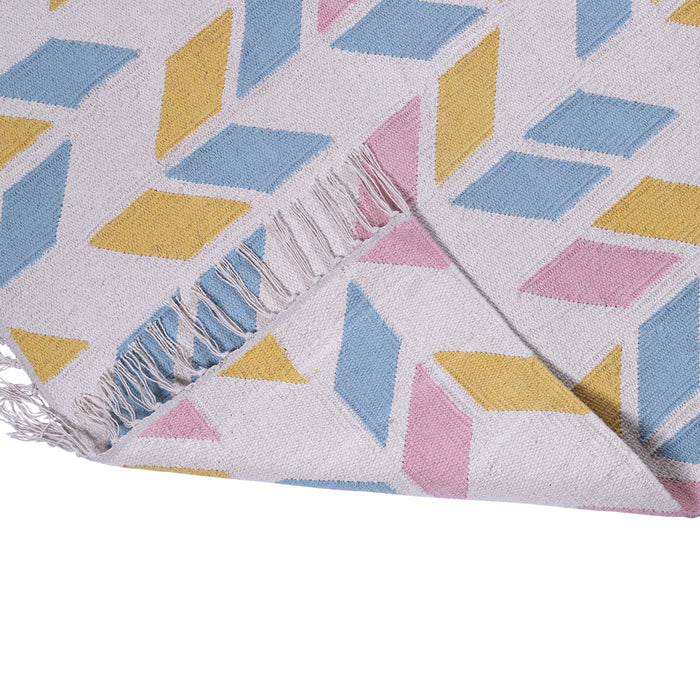 PEQURA Multicolor Cotton Floor Covering Jora Runner Mat