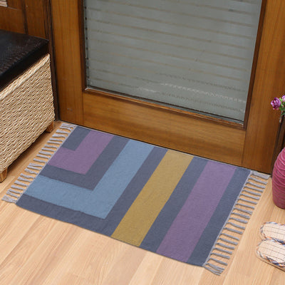 PEQURA Multicolor Cotton Floor Covering Mandini Rug/Runner/Door Mat